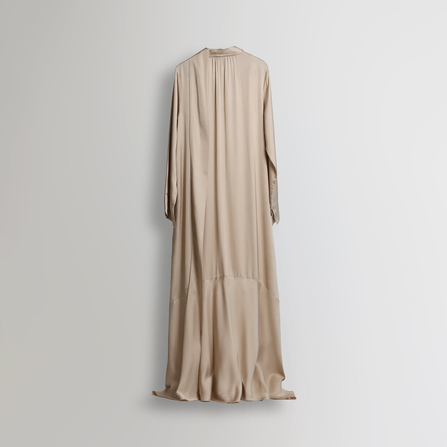 FLOWY SATIN DRESS - BLUSH BEIGE